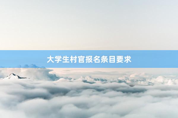 大学生村官报名条目要求